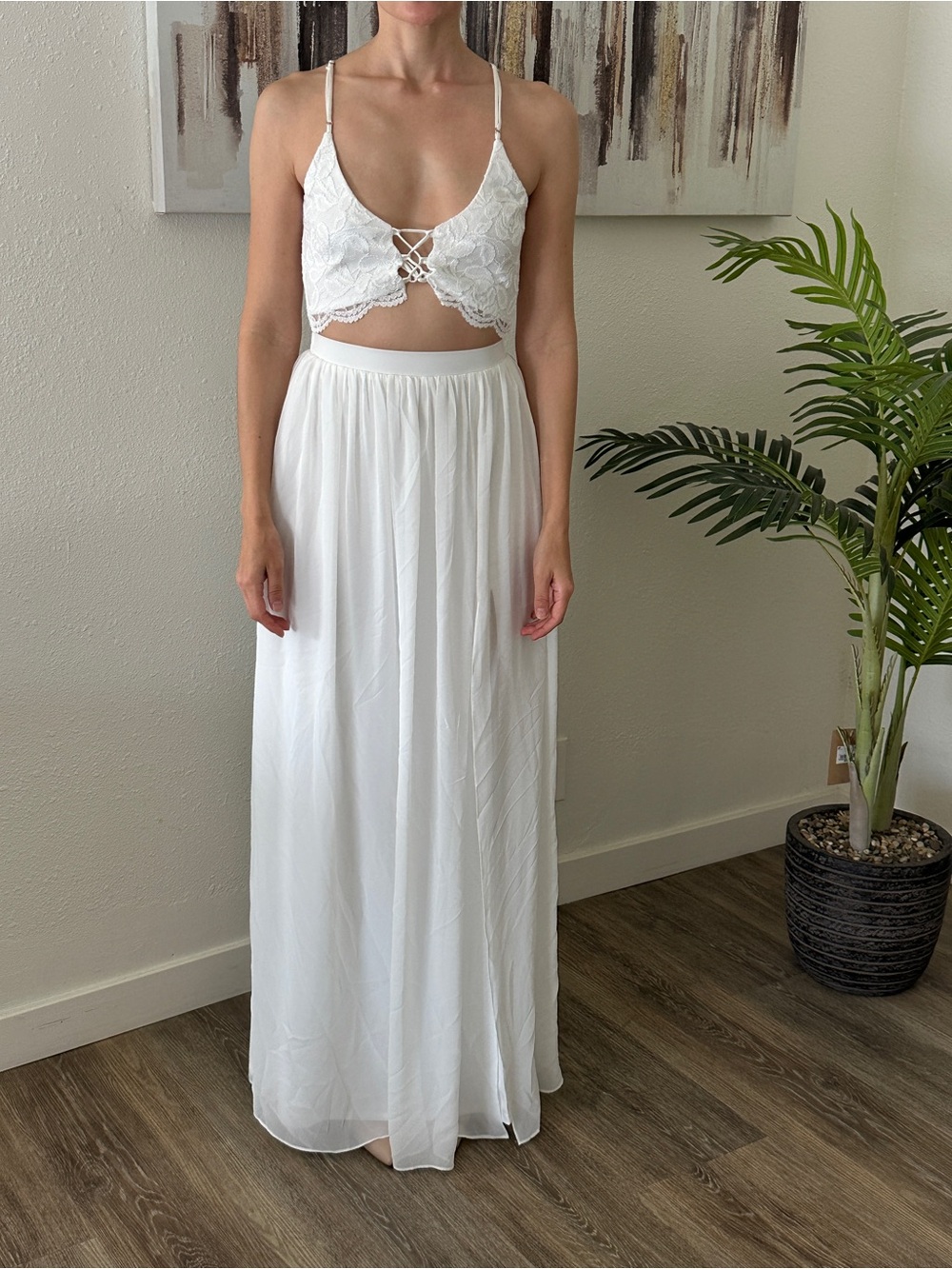 White Maxi Skirt - Lightweight Flowing Women's Skirt